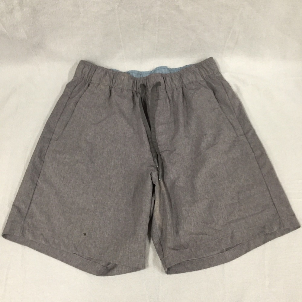 Eddie Bauer Mens Performance Shorts‎ Grey Heather Elastic Waist Drawstring